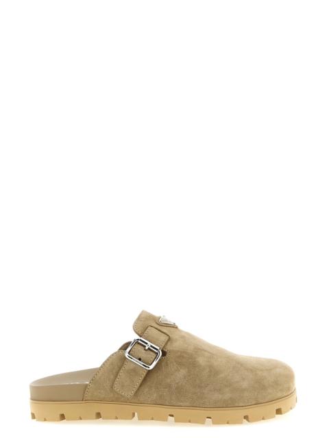 Prada Triangle logo sabots