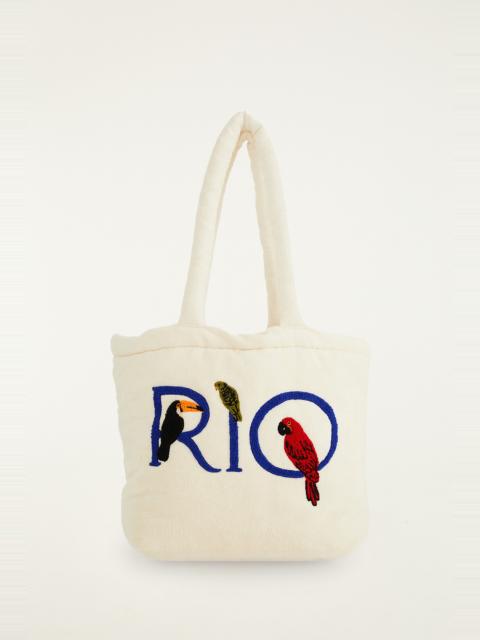 FARM RIO Off-White Embroidered Rio Tote Bag