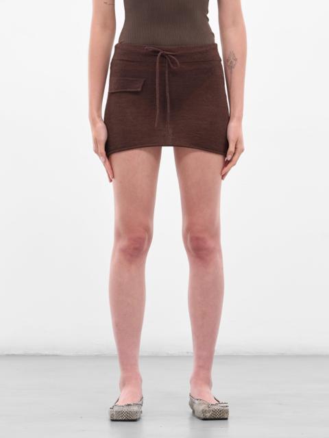 AYA MUSE Brown Blaine Knit Mini Skirt