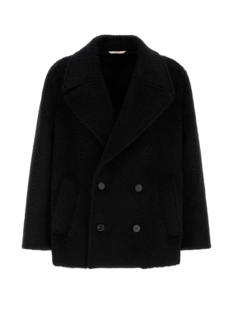 Valentino Valentino Garavani Men Black Mohair And Wool Coat