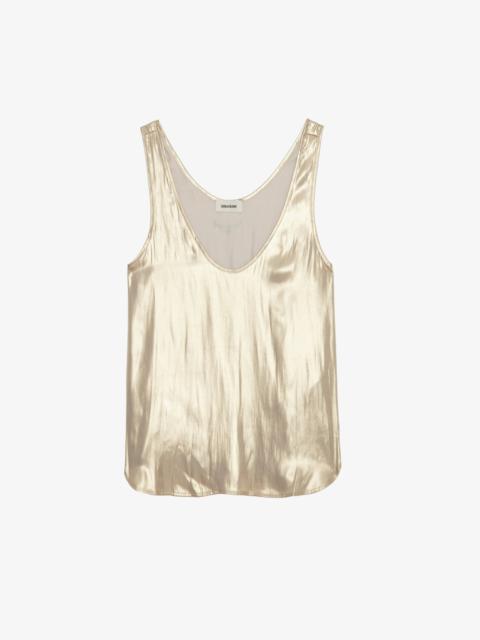 Zadig & Voltaire Tarys Gold Satin Tank Top
