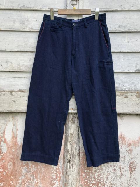 Other Designers Blue Blue Pure Indigo Dyed Linen Work Pant