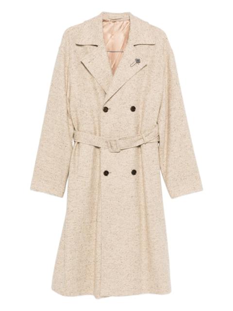 LARDINI Lardini Herringbone Belted Coat