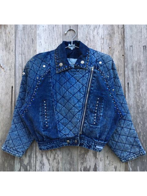 Other Designers Vintage - Paris Collection By Plus Company Denim Bomber Jacket
