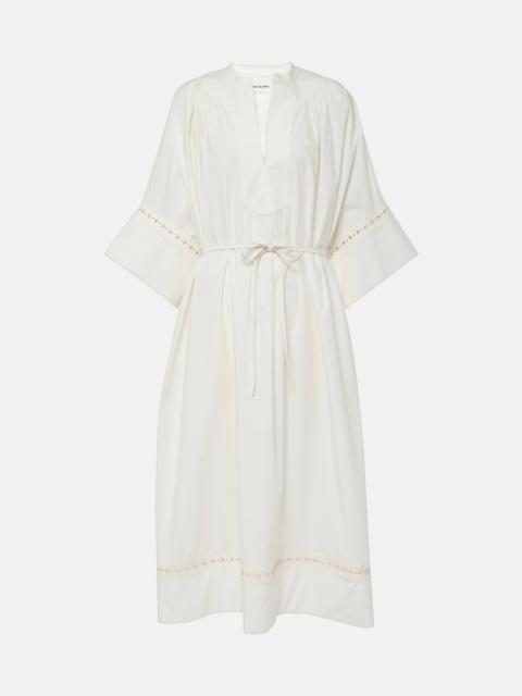 Yves Salomon Belted cotton-blend maxi dress