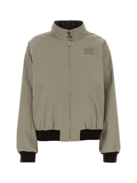 Miu Miu Miu Miu Women Dove Grey Cotton Blend Reversible Jacket