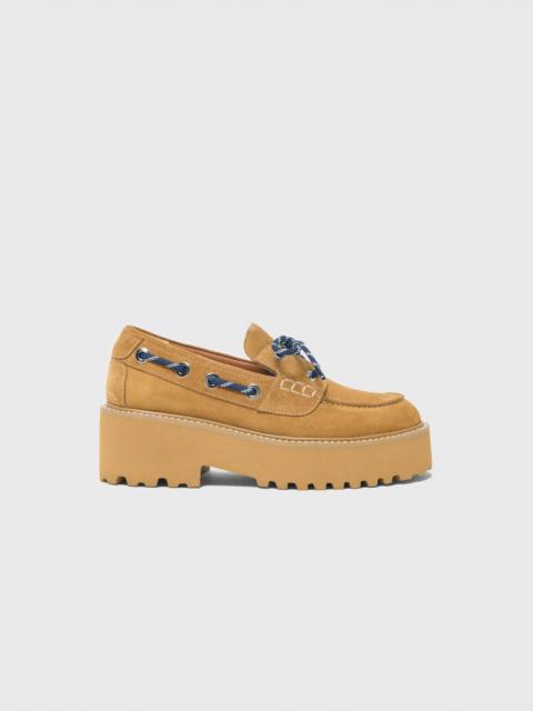 maje Suede platform boat shoes