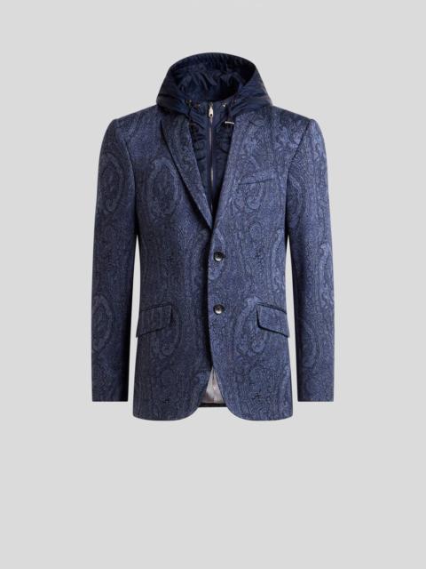 Etro COTTON-BLEND JACQUARD JACKET WITH ARNICA MOTIF AND BIB