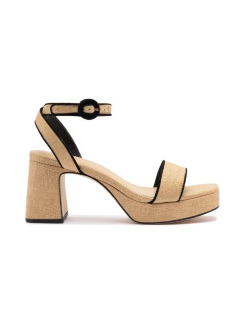 Marketplace Larroude - Larroude Dolly Low Sandal In Beige Raffia