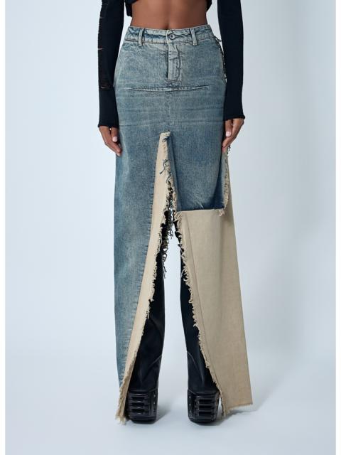 Rick Owens Rick Owens Women Denim Distressed Maxi Skirt