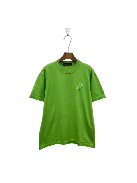 Louis Vuitton Louis Vuitton (LV) Short-Sleeve Knit Top with Pin-Embroidered Logo