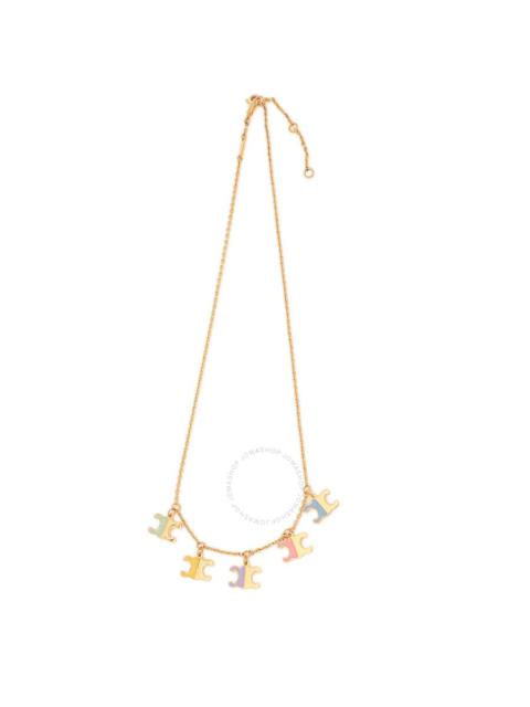 Celine Multicolor Logo Charm Necklace