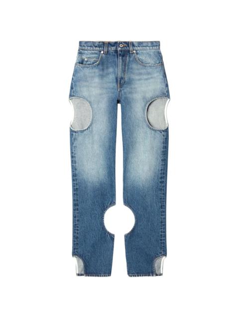 Meteor cut-out straight-leg jeans
