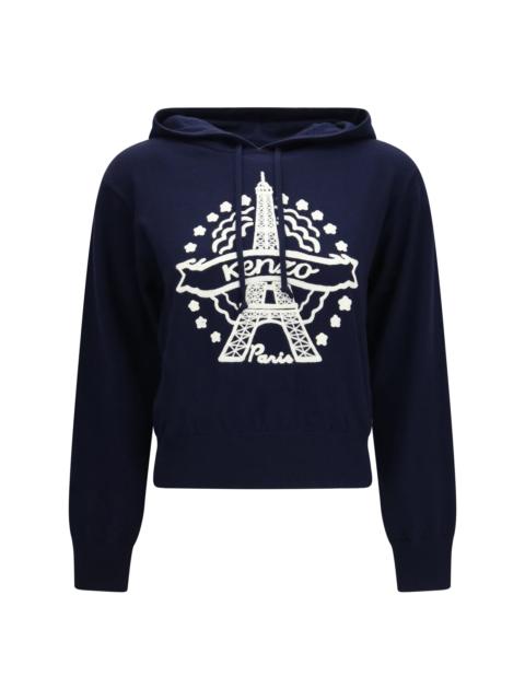 KENZO Kenzo Women Kenzo Eiffel Tower Design Wool Hoodie