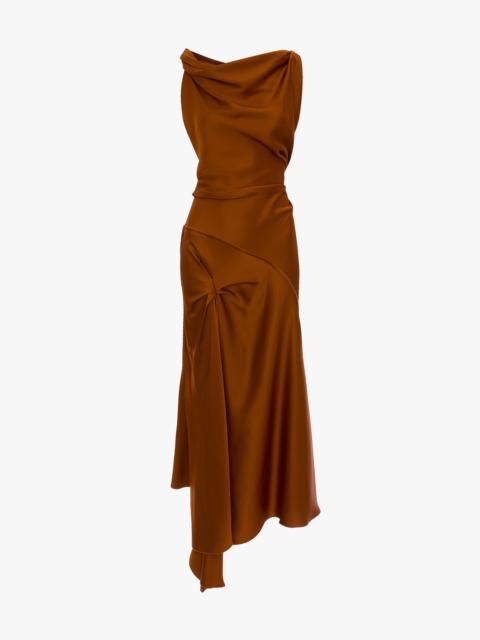 Victoria Beckham Posy Midi Dress In Bronze