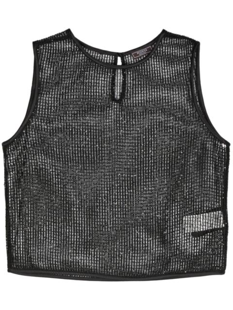PESERICO sequinned open-knit top