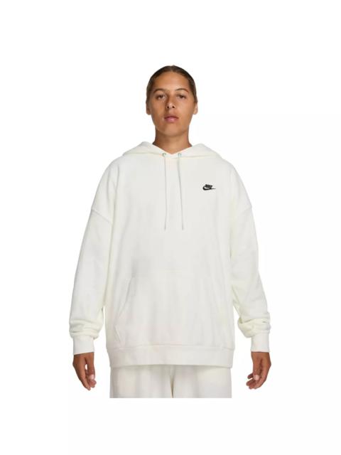 Nike Men's Club Fleece Oversized French terry Pullover Hoodie -White