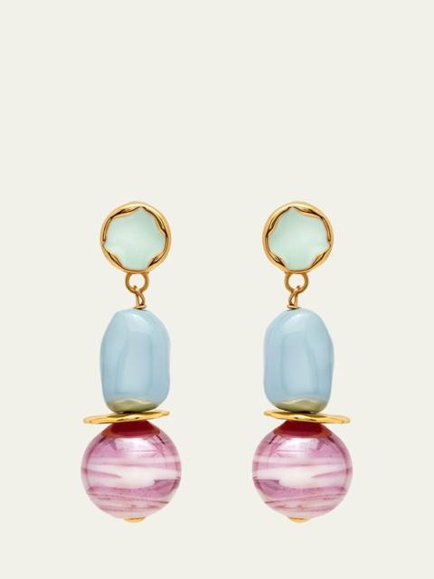 Oscar de la Renta Sea Glass Drop Clip-On Earrings