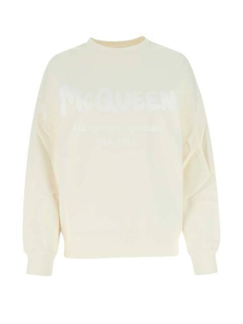 Alexander McQueen Alexander Mcqueen Women Ivory Cotton Oversize Sweatshirt
