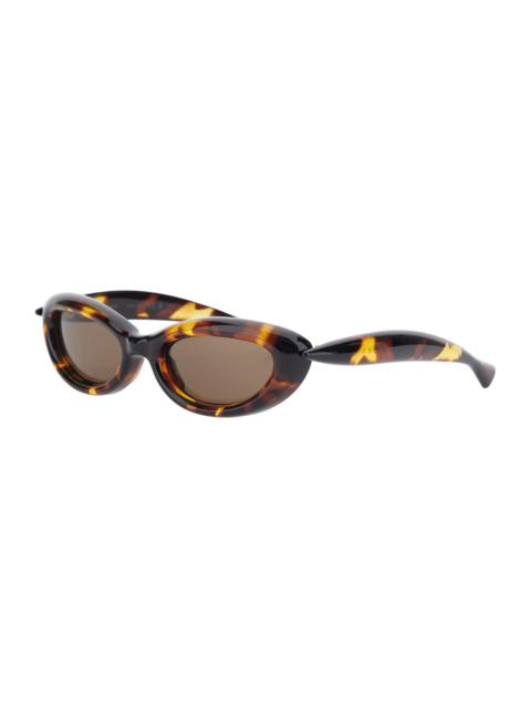 Bottega Veneta Bottega Veneta Women Brownsunglasses With Cat Eye Design And Leopard Motif In Plastic For Women