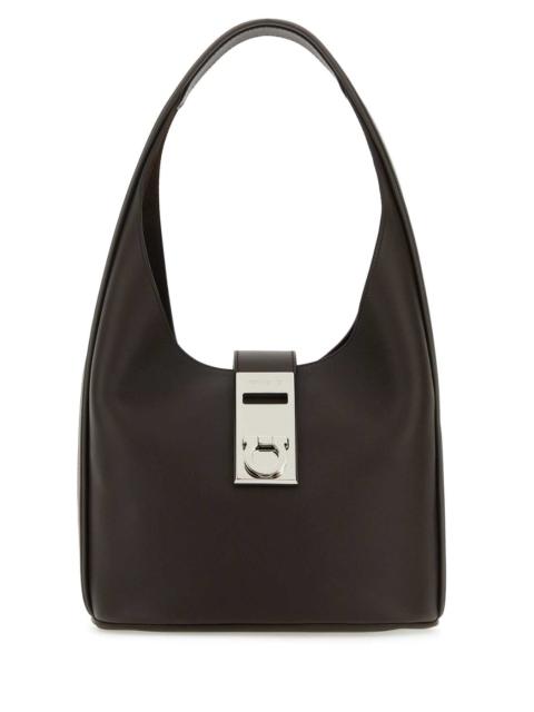 FERRAGAMO Salvatore Ferragamo Women Dark Brown Leather Medium Hobo Handbag