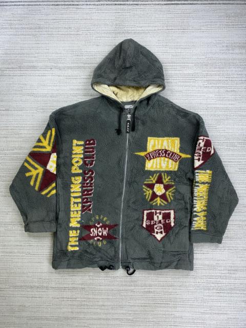 Other Designers Japanese Brand × Vintage - Vintage Jean Claude Killy Full Printed Sherpa Hoodie Jacket