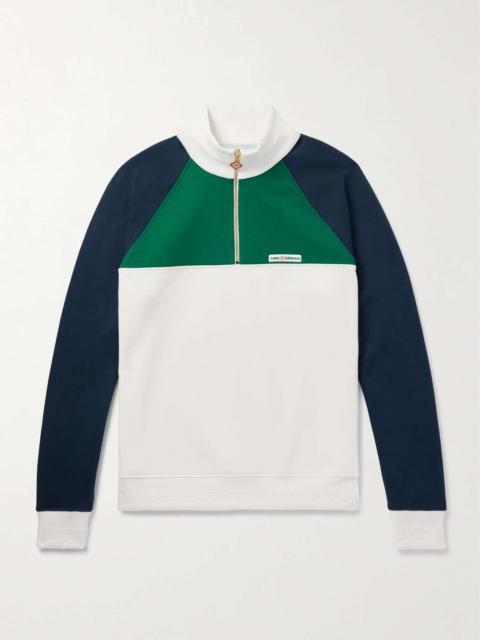 Logo-Appliquéd Organic Cotton-Jersey Half- Zip Sweatshirt