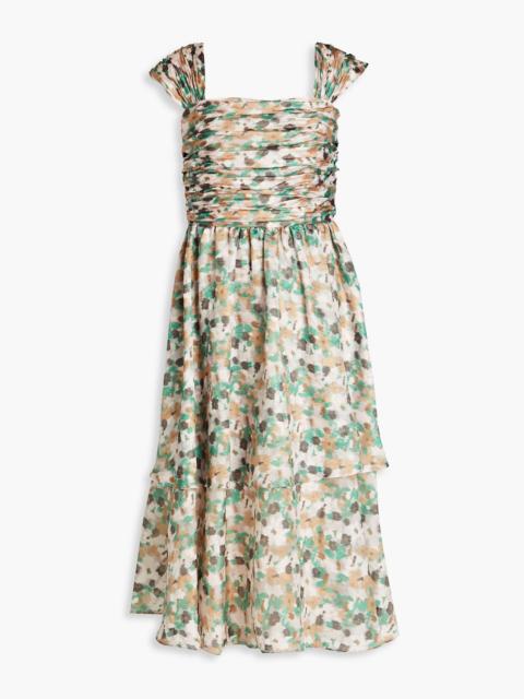 Other Designers Tiered fil coupé midi dress