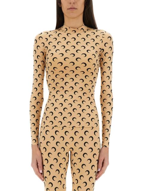 Marine Serre Women "Moon" Turtleneck T-Shirt