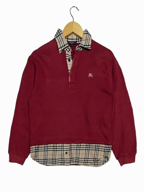 Other Designers Burberry Prorsum - VINTAGE BURBERRY LONDON NOVACHECK HYBRID FORMAL POLO