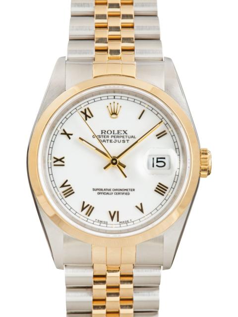 ROLEX Used Rolex Datejust 36 Ref 16203 White Roman Dial