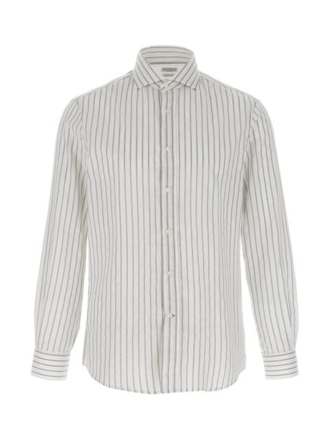 Brunello Cucinelli Brunello Cucinelli Men Striped Canvas Shirt