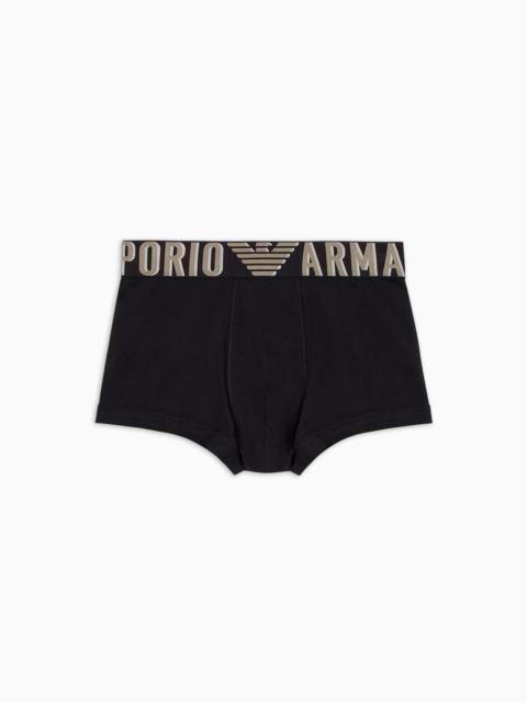 EMPORIO ARMANI ASV MEGALOGO ORGANIC-COTTON BOXER BRIEFS