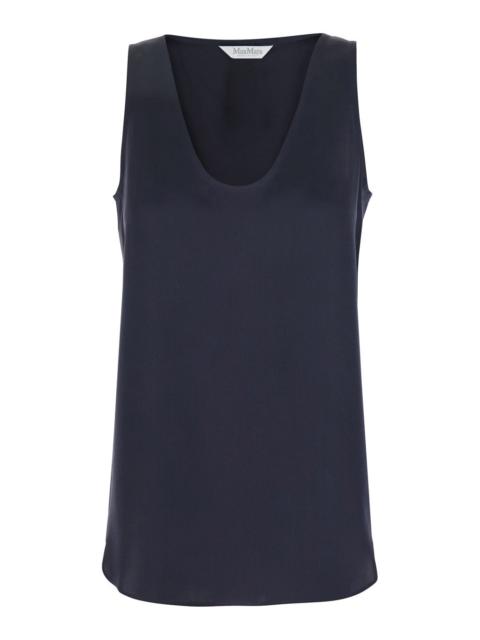 Max Mara Women 'Filly' Blue Sleeveless Top With Round Neck In Silk Woman