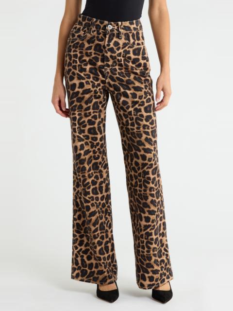 VERONICA BEARD Veronica Beard Taylor High Waist Flare Jeans in Washed Leopard at Nordstrom