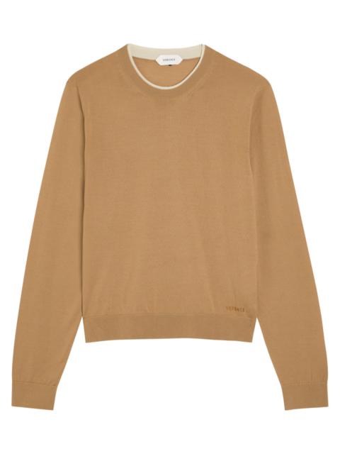 VERSACE Versace Layered-neck Wool-blend Jumper