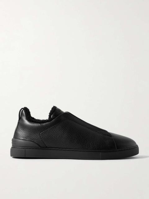 Triple Stitch™ Shearling-Lined Full-Grain Leather Slip-On Sneakers