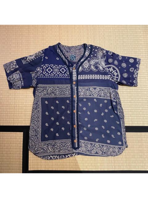 visvim VISVIM ICT DUGOUT SHIRT S/S BANDANA 2018 (navy), rare baseball shirt