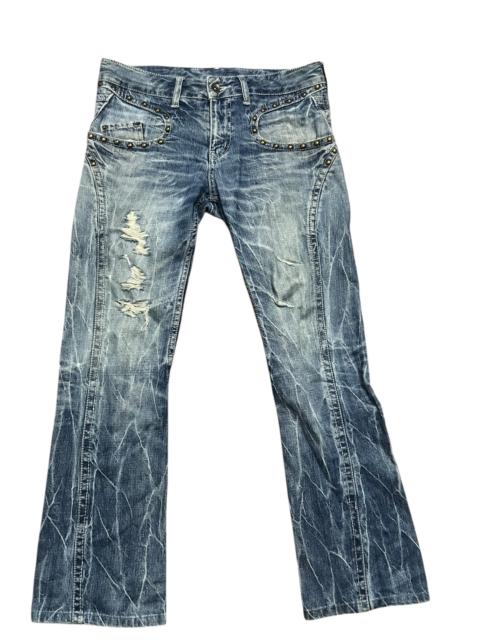 Hysteric Glamour Semantic Design Distressed Boot Cut Denim Pants