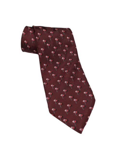 Authentic Nina Ricci Paris Men's Silk Tie Floral Maroon