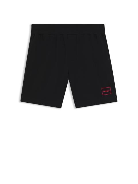 HUGO STRETCH-COTTON SHORTS WITH FRAME LOGO