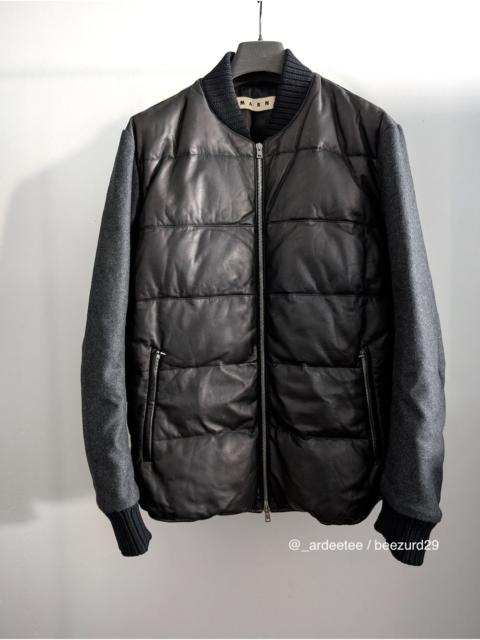 Marni *NEW* $4K LEATHER DOWN CASHMERE BOMBER JACKET