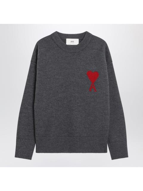 AMI Paris Ami Paris Ami De Coeur Sweater In Grey Virgin Wool Women