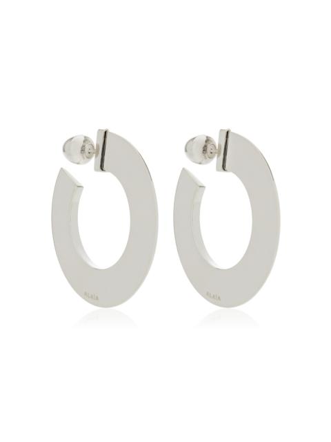 Alaïa Blade Small Hoop Earrings silver