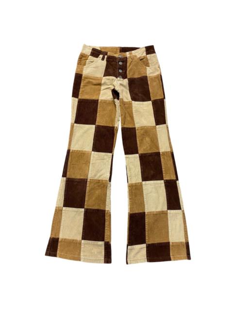 Hysteric Glamour Japanese Brand CHIME Corduroy Patchwork Flare Jeans