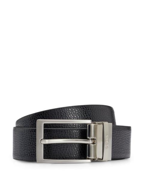 BOSS REVERSIBLE BELT IN ITALIAN LEATHER WITH BRANDED KEEPER