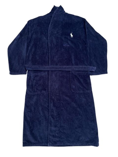 Other Designers Polo Ralph Lauren × Vintage - Polo Ralph Lauren Navy Plush Bathrobe - Embroidered Logo
