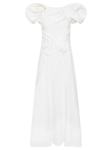 GABRIELA HEARST Navi Puff Sleeve Maxi Dress in Ivory Aloe Linen