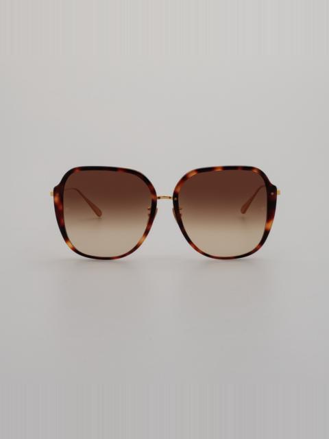 LINDA FARROW SOFIA OVERSIZE SUNGLASSES IN TORTOISESHELL
