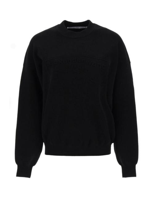 Alexander Wang Crew Neck Sweater With Embossed Logo
